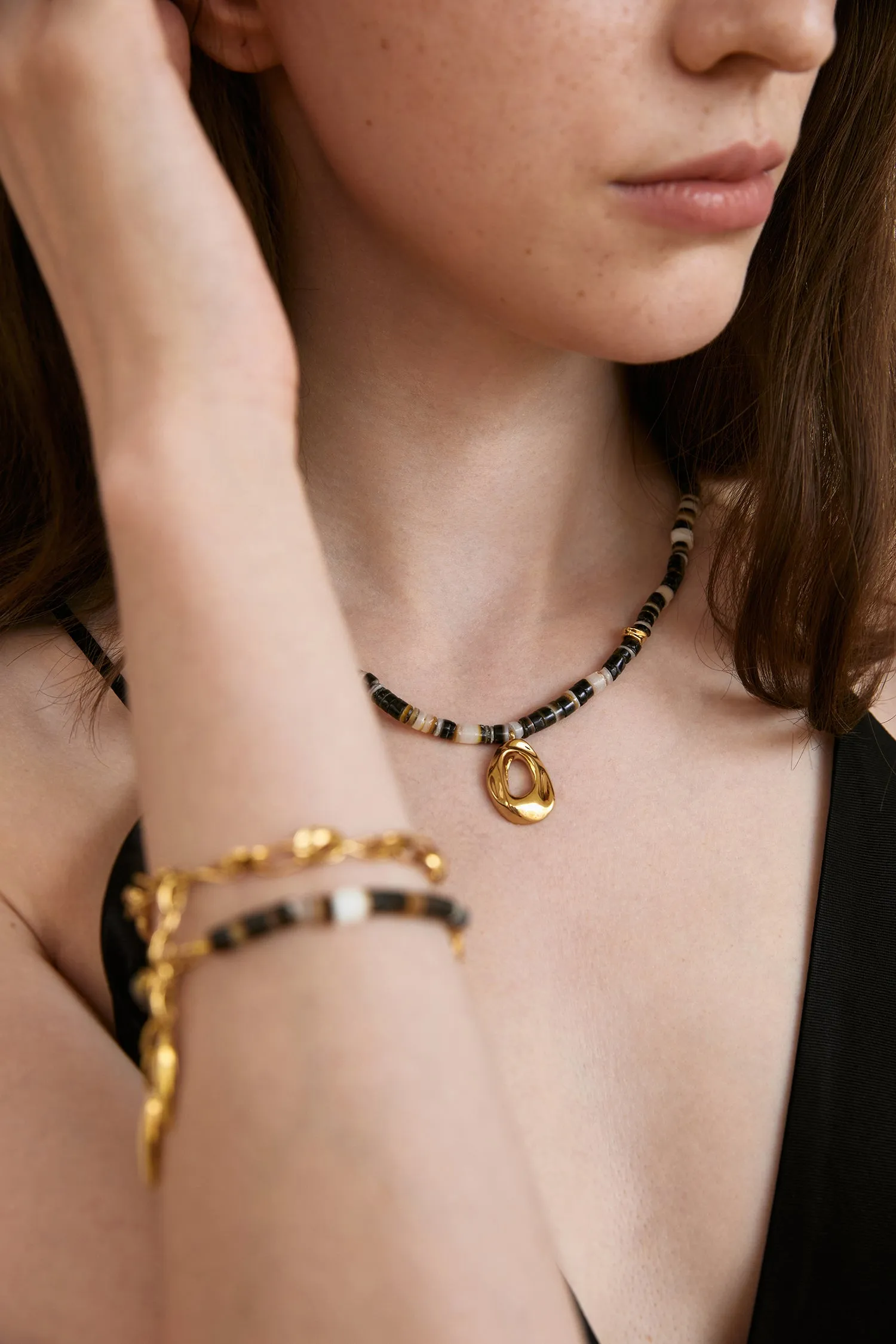 Mother of Pearl Shell Cave Necklace